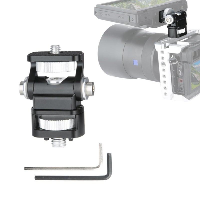 NICEYRIG حامل شاشة NICEYRIG DSLR لتركيب ARRI، إمالة 180° ودوران 360° دعم لحامل شاشة 5'' 7'' لكاميرا القفص، المثبتات - 339 - Image 1